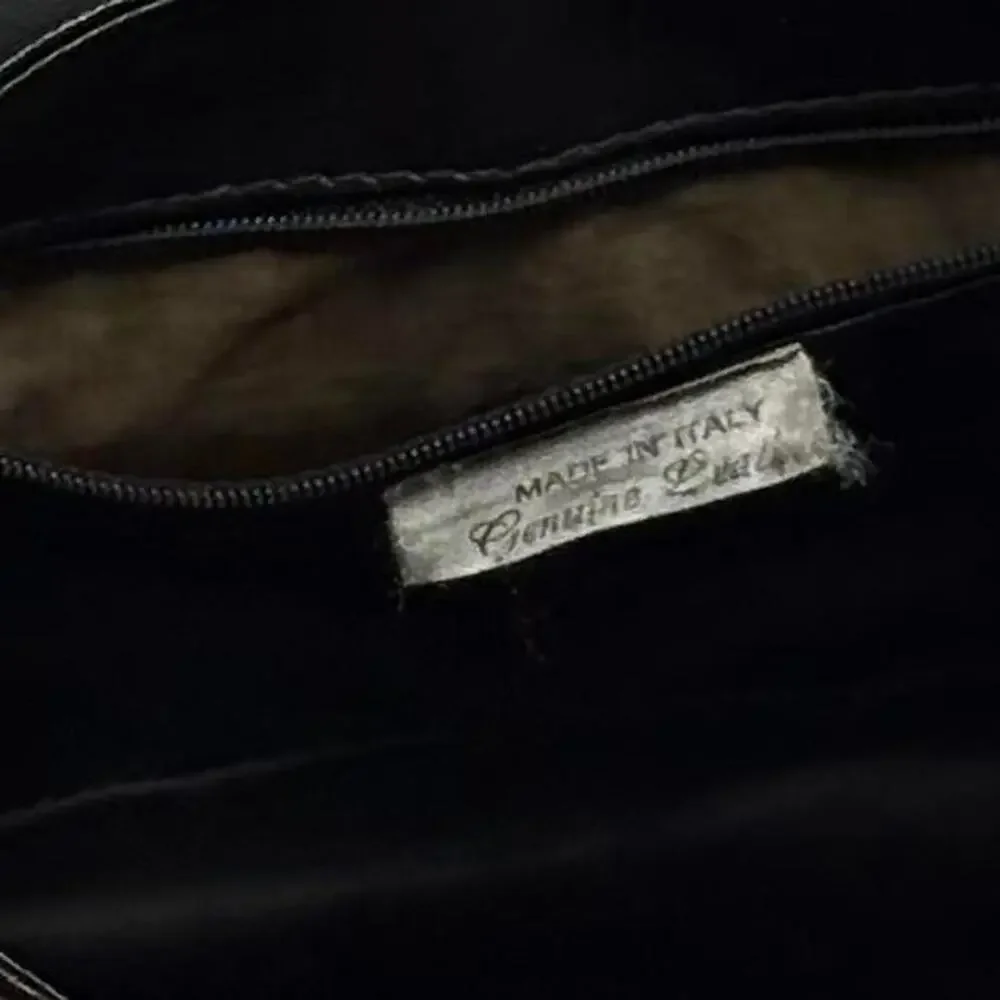 Vintage PELLETTERIE TRIS Italian Leather Crossbody - Black/Brown - Picture 6 of 6